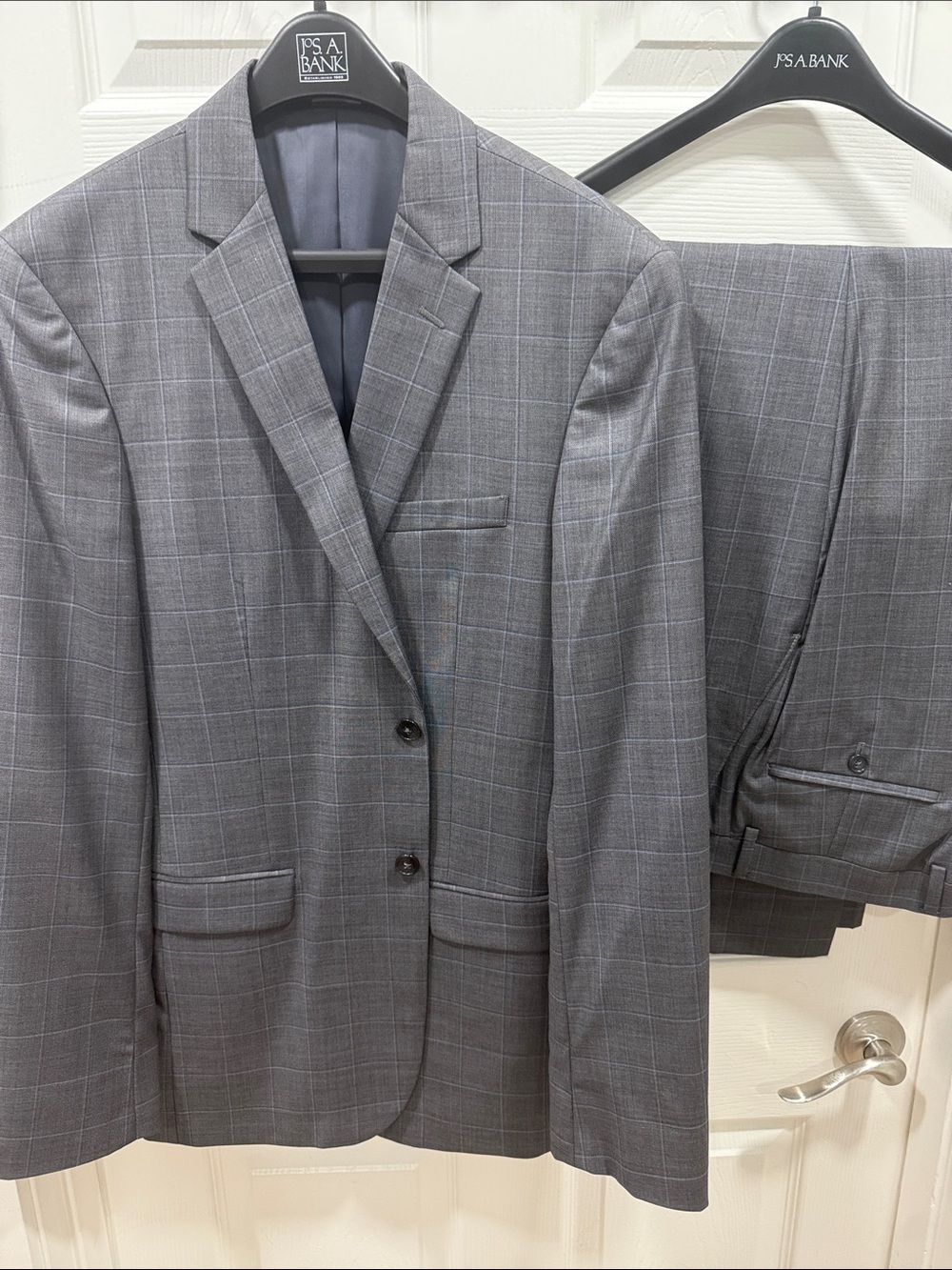 Jos. A. Bank Charcoal Gray Windowpane Two-Piece Suit
